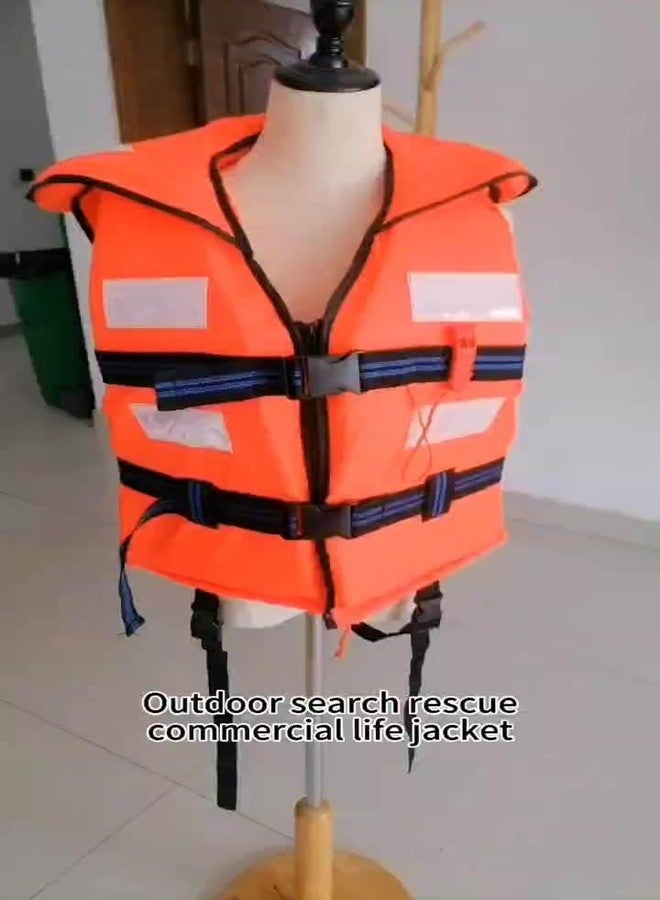 TheMujtaba Life Buoy Ring Outer Material Hard PolyurethaneRubber Floating Ring & Life Jacket Polyster Fabric for Adult Safety Jacket Along with Whistle for Swimming, Boating, (Combo Pack) - Image 5